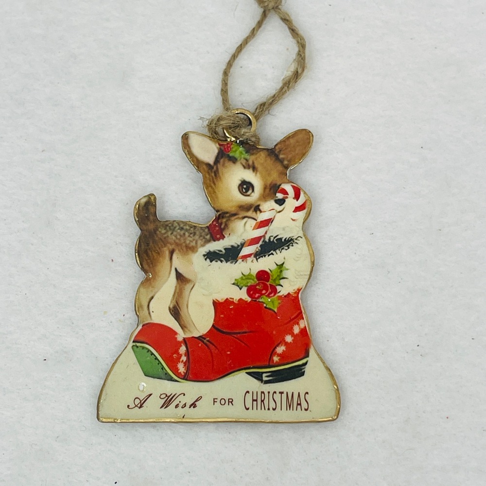 Unbranded Ornament Unisex OS A Wish For Christmas Deer Stocking Multicolor Exc